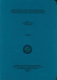 Ekstrak Daun Avicennia Marina Untuk Menekan Aktifitas Bakteri Vibrio Spp. Yang Diisolasi Dari Kepiting Bakau (Scylla Serrata) Secara In Vitro