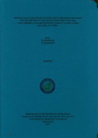 Penggunaan Ekstrak Etanol Daun Rhizophora Mucronata Untuk Menekan Aktifitas Bakteri Vibrio Spp. Yang Diisolasi Dari Kepiting Bakau (Scylla Serrata) Secara In Vitro