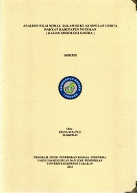 Analisis Nilai Sosial  Dalam Buku Kumpulan Cerita Rakyat Kabupaten Nunukan (Kajian Sosiologi Sastra)