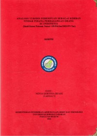 Analisis Yuridis Perempuan Sebagai Korban Tindak Pidana Perdagangan Orang Di Indonesia (Studi Kasus Putusan Perkara Nomor 155/Pid.Sus/2023/PN Tar)