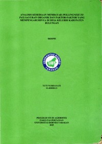 Analisis Kesediaan Membayar (Willingness To Pay) Sayuran Organik Dan Faktor-Faktor Yang Mempengaruhinya Di Desa Kelubir Kabupaten Bulungan