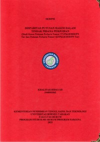 DISPARITAS PUTUSAN HAKIM DALAM TINDAK PIDANA PERJUDIAN (Studi Kasus Putusan Perkara Nomor 371/Pid.B/2020/PN Tar Dan Putusan Perkara Nomor 423/Pid.B/2018/PN Tar)
