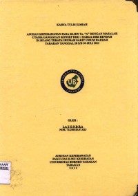 Asuhan Keperawatan Pada Klien Tn. A Dengan Masalah Utama Gangguan Konsep Diri: Harga Diri Rendah Di Ruang Teratai Rumah Sakit Umum Daerah Tarakan Tanggal 28 s/d 30 Juli 2011