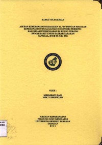 Asuhan Keperawatan Pada Klien Tn. B Dengan Masalah Keperawatan Utama Gangguan Sensori Persepsi: Halusinasi Pendengaran Di Ruang Teratai Rumah Sakit Umum Daerah Tarakan Tanggal 28 s/d 30 Juli 2011