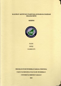 Kalimat Aktif Dan Pasif Dalam Bahasa Daerah Bugis Dialek Bone