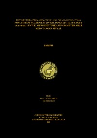 Estimator APES (Amplitude And Phase Estimation) Pada Sistem Radar OEST (Overlapped Equal Subarray Transmit) Untuk Mengidentifikasi Parameter Arah Kedatangan Sinyal