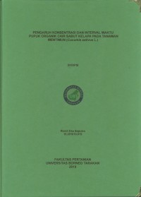 Pengaruh Konsentrasi Dan Interval Waktu Pupuk Organik Cair Sabut Kelapa Pada Tanaman Mentimun (Cucumis sativus L.)