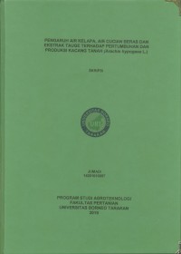 Pengaruh Air Kelapa, Air Cucian Beras Dan Ekstrak Tauge Terhadap Pertumbuhan Dan Produksi Kacang Tanah (Arachis hypogaea L.)