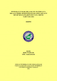 Peningkatan Hasil Belajar IPA Materi Gaya Melalui Model Demonstrasi Pada Siswa Kelas IV SDN 007 Sesayap Kabupaten Tana Tidung Tahun 2011-2012