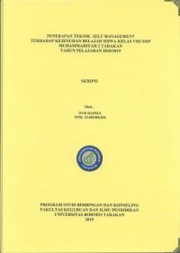 Penerapan Teknik Self Management Terhadap Kejenuhan Belajar Siswa Kelas VIII SMP Muhammadiyah 2 Tarakan Tahun Pelajaran 2018/2019