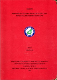 Perlindungan Hukum Bagi Penyedia Dan Pengguna Transporttasi Online