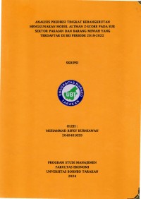 Analisis Prediksi Tingkat Kebangkrutan Menggunakan Model Altman Z-Score Pada Sub Sektor Pakaian Dan Barang Mewah Yang Terdaftar Di BEI Periode 2019-2022