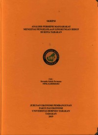 Analisis Persepsi Masyarakat Mengenai Pengelolaan Lingkungan Hidup di Kota Tarakan
