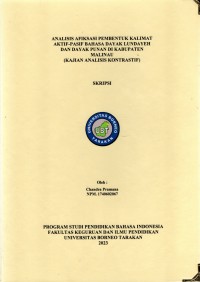 Analisis Afiksasi Pembentuk Kalimat Aktif-Pasif Bahasa Dayak Lundayeh Dan Dayak Punan Di Kabupaten Malinau (Kajian Analisis Kontrastif)