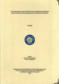 Analisis Kesalahan Siswa Dalam Menyelesaikan Soal Bangun Datar Di Kelas IV SDN 030 Tarakan