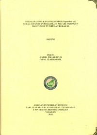 Studi Anatomi Kantong Semar (Nepenthes Sp.) Sebagai Panduan Praktikum Materi Jaringan Dan Fungsi Tumbuhan Kelas XI