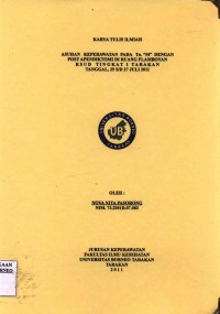 Asuhan Keperawatan Pada Tn. “M” Dengan Post Appendiktomi Di Ruang Flamboyan RSUD Tingkat I Tarakan Tanggal 25 s/d 27 Juli 2011