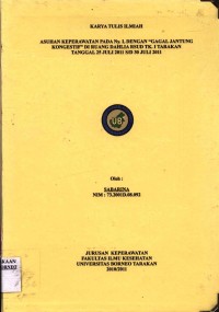 Asuhan Keperawatan Pada Ny. L Dengan “Gagal Jantung Kongestif” Di Ruang Dahlia RSUD Tk. I Tarakan Tanggal 25 Juli 2011-27 Juli 2011