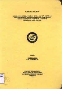 Asuhan Keperawatan Pada An. “H” Dengan Gastroenteritis Di Ruang Perawatan Anak Melati Rumah Sakit Umum Daerah Tk. I Tarakan Tanggal 25 s/d 27 Juli 2011