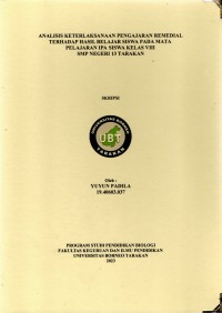 Analisis Keterlaksanaan Pengajaran Remedial Terhadap Hasil Belajar Siswa Pada Mata Pelajaran IPA Siswa Kelas VIII SMP Negeri 13 Tarakan