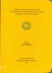 Perbedaan  Jumlah Kunjungan Pasien Di Puskesmas Pantai Amal Sebelum Dan Sesudah  Pelaksanaan Program JAMKESDA