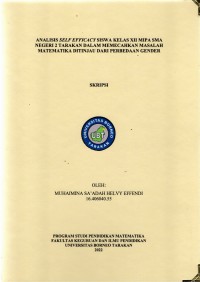 Analisis Self Efficacy Siswa Kelas XII MIPA SMA Negeri 2 Tarakan Dalam Memecahkan Masalah Matematika Ditinjau Dari Perbedaan Gender