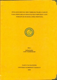 Pengaruh ROI Dan ROE Terhadap Harga Saham Pada Perusahaan Makanan Dan Minuman Yang  Terdaftar Di Bursa Efek Indonesia