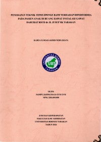 Penerapan Teknik Tepid Sponge Bath Terhadap Hipertermia Pada Pasien Anak Di Ruang Rawat Instalasi Gawat Darurat RSUD Dr. H. Jusuf SK Tarakan