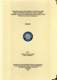 Kemampuan Menulis Teks Persuasi Dengan Menggunakan Model Pembelajaran Mandiri Pada Siswa Kelas VIII Di MTs Al-Fatah Tarakan
