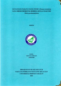 Uji Tantang Pada PL Udang Windu (Penaeus monodon) Yang Diberi Probiotik Berbeda Dengan Bakteri Vibrio parahaemolyticus