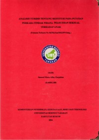 Analisis Yuridis Tentang Restitusi Pada Putusan Perkara Tindak Pidana  Pelecehan Seksual Terhadap Anak (Putusan Perkara No 56/Pid.Sus/2023/Pn.Smg )
