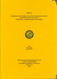 Persepsi Masyarakat Nelayan Terhadap Sampah Rumah Tangga Di Sungai (Studi Kasus : Sungai Pamusian Kota Tarakan)