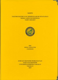 Faktor-Faktor Yang Mempengaruhi Penanaman Modal Asing Di Indonesia Tahun 2010-2017