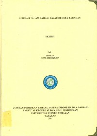 Afiksasi Dalam Bahasa Bajau Di Kota Tarakan