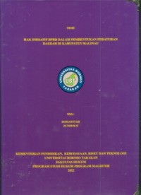 Hak Inisiatif DPRD Dalam Pembentukan Peraturan Daerah Di Kabupaten Malinau