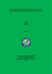 Analisis Hubungan Karakteristik Wirausaha Dengan Kinerja UMKM Agribisnis Kota Tarakan