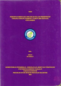 Perizinan Berusaha Didaerah Dalam Persepektif Undang-Undang Nomor 11 Tahun 2020 Tentang Cipta Kerja