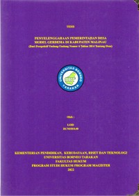 Penyelenggaraan Pemerintahan Desa Model GERDEMA Di Kabupaten Malinau (Dari Perspektif Undang-Undang Nomor 6 Tahun 2014 Tentang Desa)