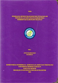 Penerapan Sistem Transaksi Non Tunai Dalam Pengelolaan Keuangan Daerah Pada Pemerintah Kabupaten Malinau
