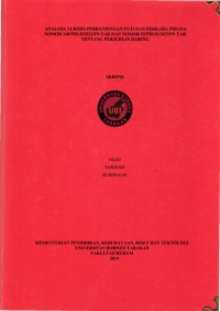 Analisis Yuridis Perbandingan Putusan Perkara Pidana Nomor 248/Pid.B/2022/Pn Tar Dan Nomor 92/Pid.B/2023/Pn Tar Tentang Perjudian Daring