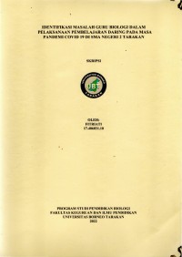 Identifikasi Masalah Guru Biologi Dalam Pelaksanaan Pembelajaran Daring Pada Masa Pandemi Covid 19 Di SMA Negeri 2 Tarakan