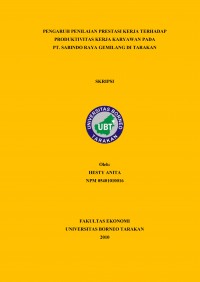 Pengaruh Penilaian Prestasi Kerja Terhadap Produktivitas Kerja Karyawan Pada  PT Sabindo Raya Gemilang Di Tarakan