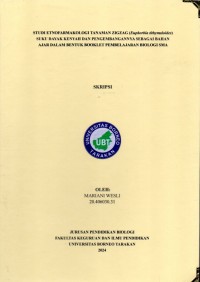 Studi Etnofarmakologi Tanaman Zigzag (Euphorbia Tithymaloides) Suku Dayak Kenyah Dan Pengembangannya Sebagai Bahan Ajar Dalam Bentuk Booklet Pembelajaran Biologi SMA