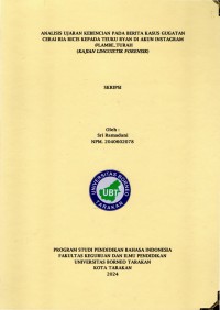 Analisis Ujaran Kebencian Pada Berita Kasus Gugatan Cerai Ria Ricis Kepada Teuku Ryan Di Akun Instagram @lambe_turah (kajian Linguistik Forensik)