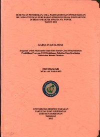 Hubungan Pendidikan, Usia, Paritas Dengan Pengetahuan Ibu Nifas Tentang Perubahan Fisiologi Masa Postpartum Di Bidan Praktik Swasta Ny. Wiwik Tahun 2012