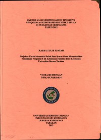 Faktor Yang Mempengaruhi Tingginya Penggunaan Kontrasepsi Suntik 3 Bulan Di Puskesmas Sebengkok Tahun 2012