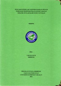 Pengaruh Perilaku Kewirausahaan Petani Terhadap Produksi Pisang Di Kecamatan Sebatik Tengah Kabupaten Nunukan