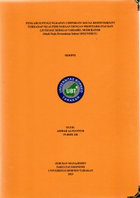 Pengaruh Pengungkapan Corporate Social Responsibility Terhadap Nilai Perusahaan Dengan Profitabilitas Dan Leverage Sebagai Variabel Moderator (Studi Pada Perusahaan Sektor Idxenergy)
