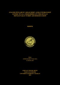 ANALISIS PENGARUH VARIASI DEBIT ALIRAN PEMBANGKIT LISTRIK TENAGA MIKROHIDRO (PLTMH) DENGAN MENGGUNAKAN TURBIN ARCHIMEDES SCREW