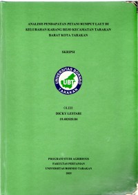 ANALISIS PENDAPATAN PETANI RUMPUT LAUT DI KELURAHAN KARANG REJO KECAMATAN TARAKAN BARAT KOTA TARAKAN